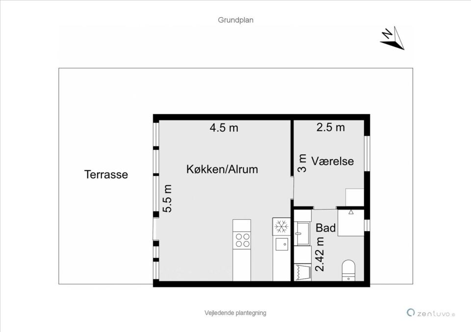 This tiny sod-roofed house sits among the sand dunes in northern Denmark. It has one bedroom in 430 sq ft. | www.facebook.com/SmallHouseBliss
