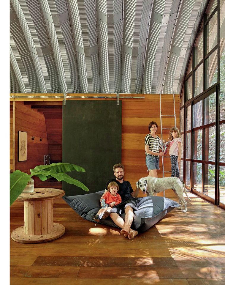 "Arca", an arched retreat in the Brazilian rainforest created from a prefab metal building. It has two bedrooms in 781 sq ft. | www.facebook.com/SmallHouseBliss