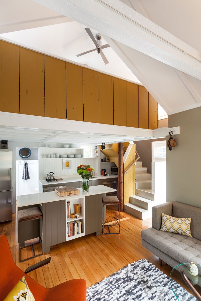 This tiny 1940s summer cottage on Cape Cod was renovated into a year-round retreat with one bedroom in 350 sq ft. | www.facebook.com/SmallHouseBliss