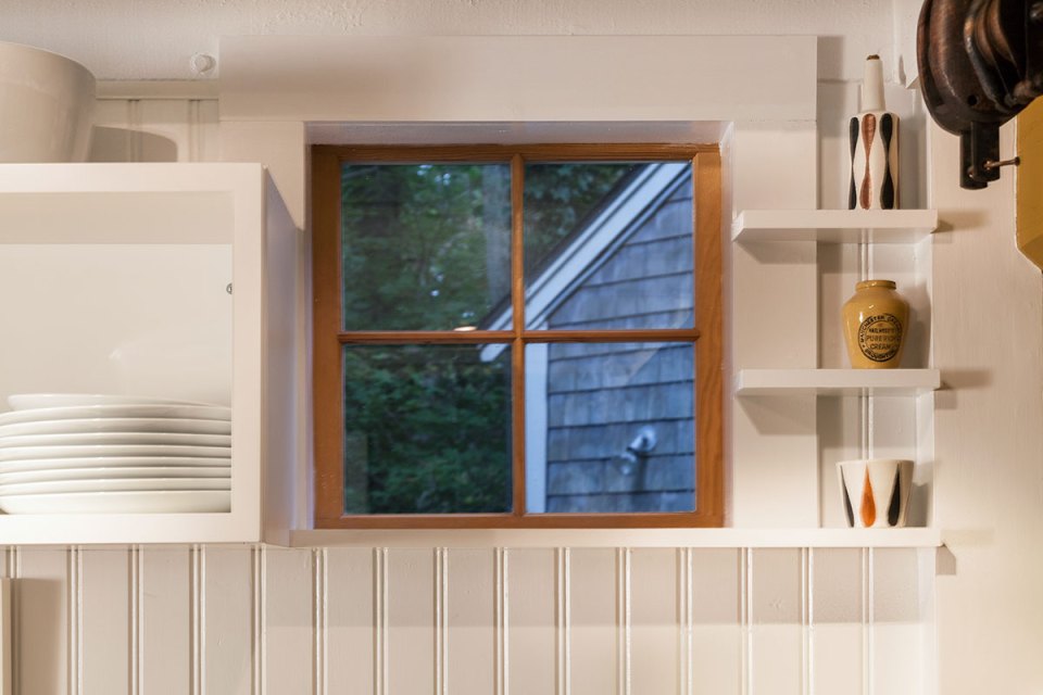 This tiny 1940s summer cottage on Cape Cod was renovated into a year-round retreat with one bedroom in 350 sq ft. | www.facebook.com/SmallHouseBliss