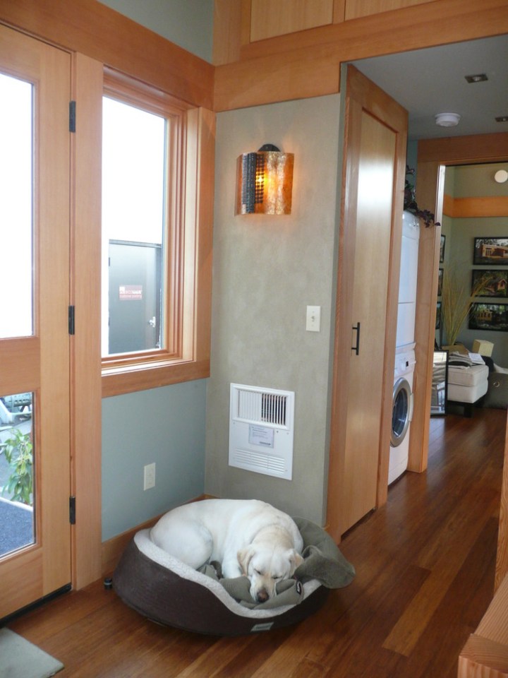 The Waterhaus, a tiny sustainable prefab designed for a healthy indoor environment. It has one bedroom in 450 sq ft. | www.facebook.com/SmallHouseBliss