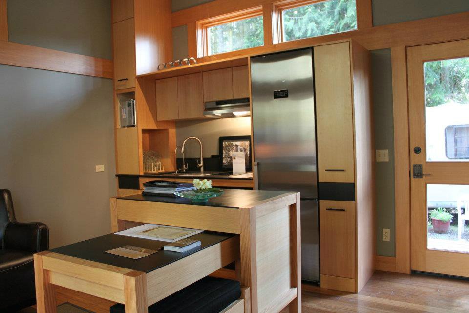 The Waterhaus, a tiny sustainable prefab designed for a healthy indoor environment. It has one bedroom in 450 sq ft. | www.facebook.com/SmallHouseBliss