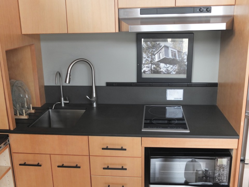 The Waterhaus, a tiny sustainable prefab designed for a healthy indoor environment. It has one bedroom in 450 sq ft. | www.facebook.com/SmallHouseBliss