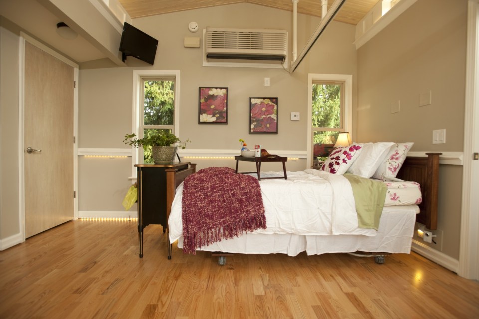 MEDCottage, a tiny house designed for the elderly. The 288 sq ft structure is intended to be placed in a caregiver's backyard. | www.facebook.com/SmallHouseBliss