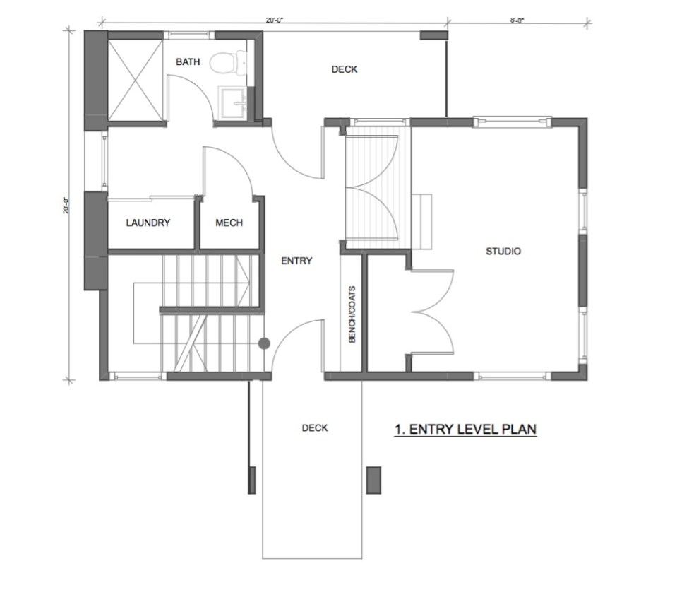 The Butcherknife Residence, an artist's modern energy-efficient home with 2 bedrooms + art studio in 1200 sqft. | www.facebook.com/SmallHouseBliss