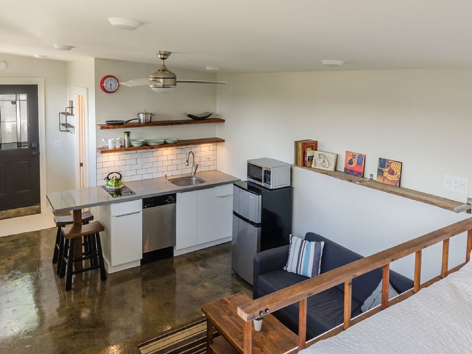 Tiny studio dwelling with approximately 250 sq ft of living space. | www.facebook.com/SmallHouseBliss