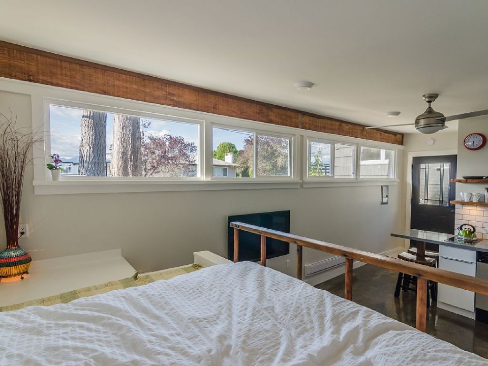 Tiny studio dwelling with approximately 250 sq ft of living space. | www.facebook.com/SmallHouseBliss