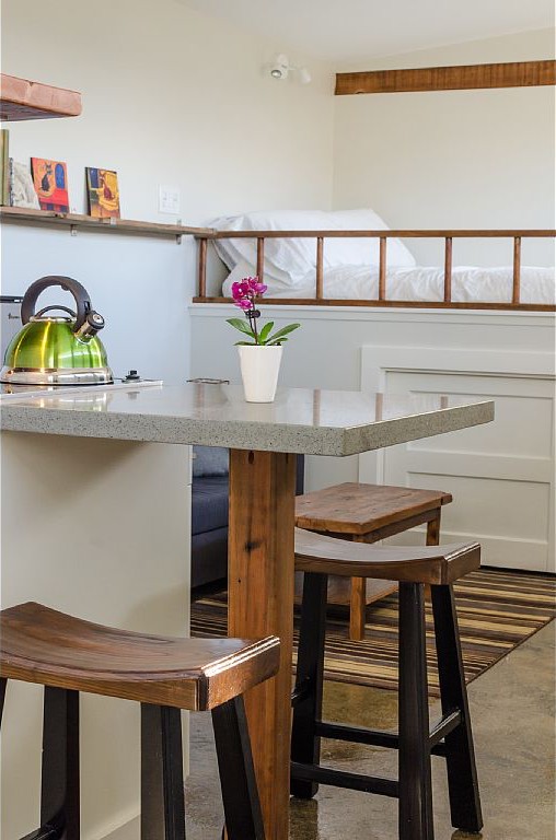 Tiny studio dwelling with approximately 250 sq ft of living space. | www.facebook.com/SmallHouseBliss