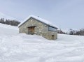 This old stone barn, built back in 1878, was restored and converted into a contemporary ski cabin. | www.facebook.com/SmallHouseBliss