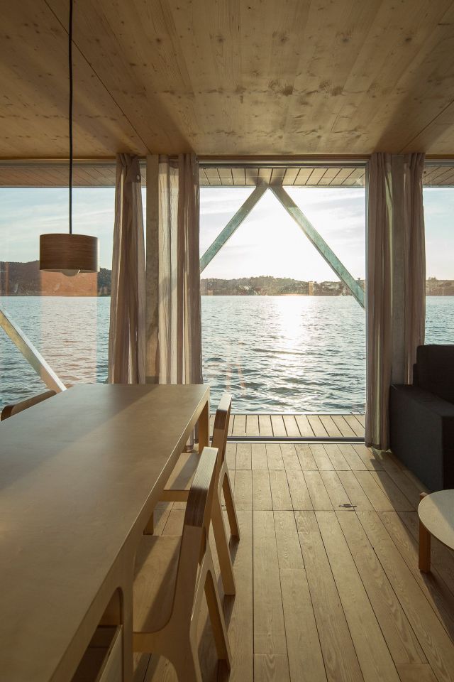 Floatwing, a line of houseboats that can be equipped for autonomous off-grid living. This one has one bedroom in 561 sq ft. | www.facebook.com/SmallHouseBliss