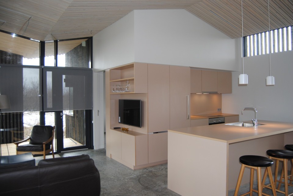 A modern version of the traditional Icelandic turf house, this vacation home blends into the landscape. It has three bedrooms in 1,109 sq ft. | www.facebook.com/SmallHouseBliss