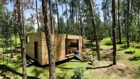 A small house in Ecuador built with sustainable materials and a green roof. It has one bedroom in 524 sq ft. | www.facebook.com/SmallHouseBliss