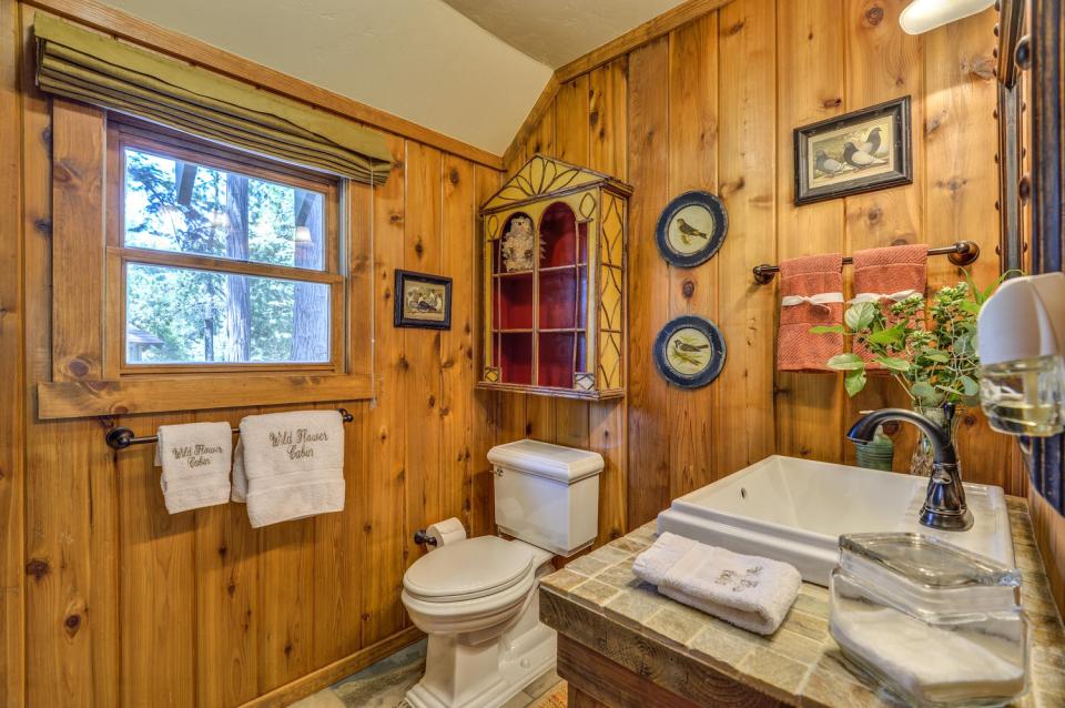 Built in the 1920s, Wildflower Cabin is loaded with vintage charm. It has one bedroom and a loft in 600 sq ft. | www.facebook.com/SmallHouseBliss