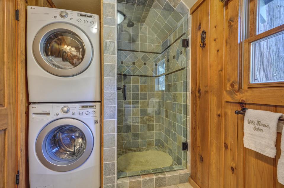 Built in the 1920s, Wildflower Cabin is loaded with vintage charm. It has one bedroom and a loft in 600 sq ft. | www.facebook.com/SmallHouseBliss