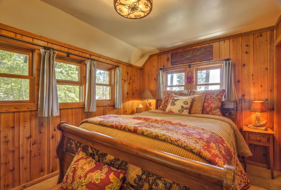 Built in the 1920s, Wildflower Cabin is loaded with vintage charm. It has one bedroom and a loft in 600 sq ft. | www.facebook.com/SmallHouseBliss