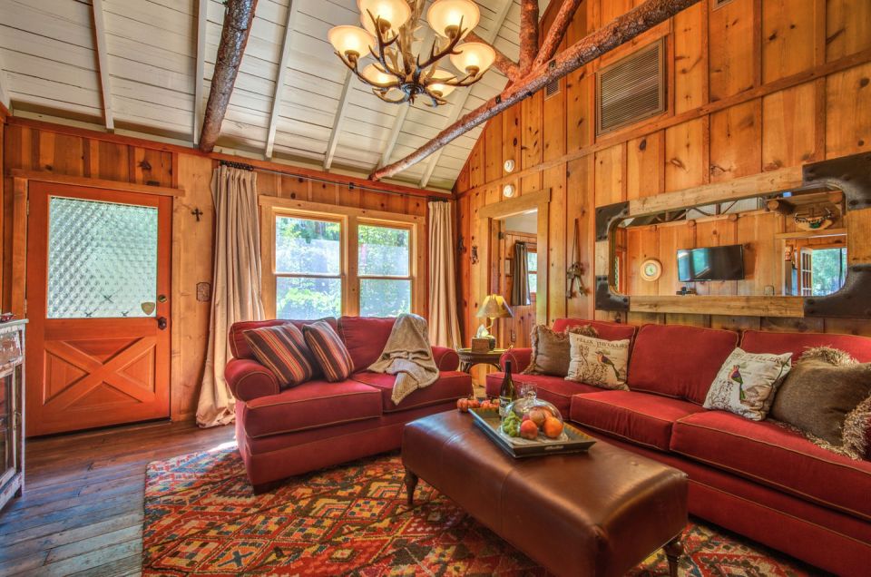 Built in the 1920s, Wildflower Cabin is loaded with vintage charm. It has one bedroom and a loft in 600 sq ft. | www.facebook.com/SmallHouseBliss