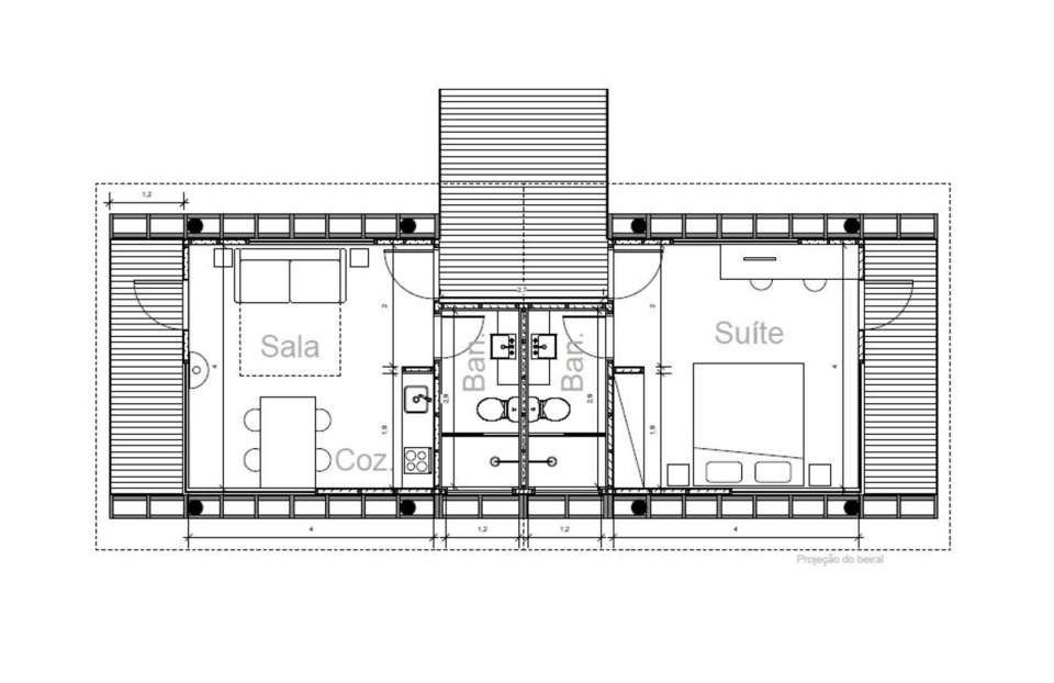 Casa em Guararema is a small wooden house in Brazil perched on eucalyptus poles. It has one bedroom in roughly 460 sq ft. | www.facebook.com/SmallHouseBliss