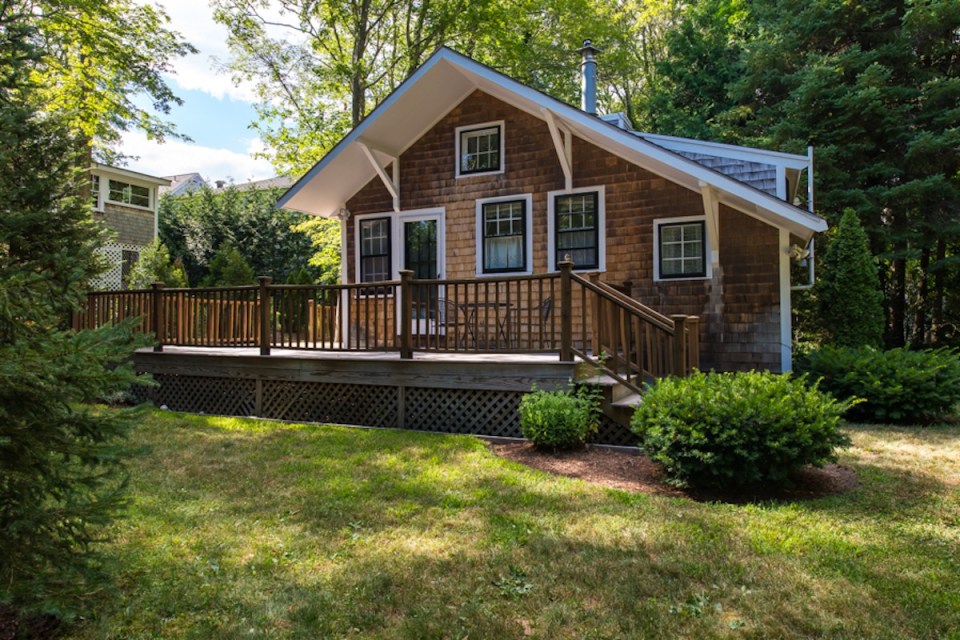This tiny cottage on Cape Cod was once used as a children's playhouse before being converted into a studio dwelling with 348 sq ft. | www.facebook.com/SmallHouseBliss