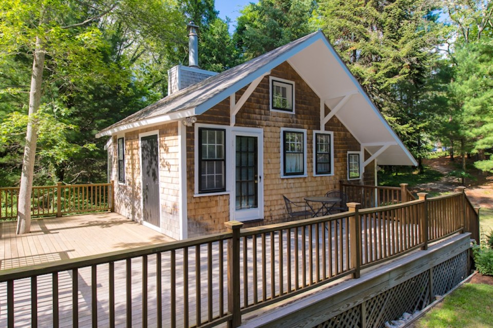 This tiny cottage on Cape Cod was once used as a children's playhouse before being converted into a studio dwelling with 348 sq ft. | www.facebook.com/SmallHouseBliss