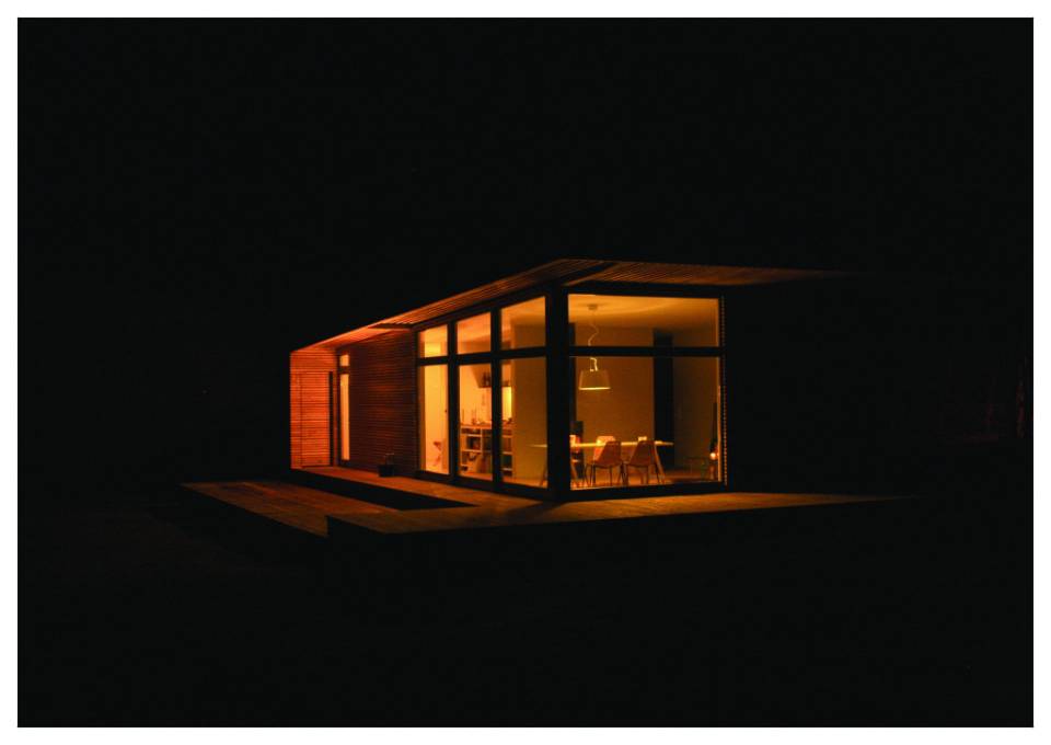 Inspired by Scandinavian summerhouse culture, Sommerhaus PIU is a clean-lined prefab vacation home with two bedrooms in 700 sq ft. | www.facebook.com/SmallHouseBliss