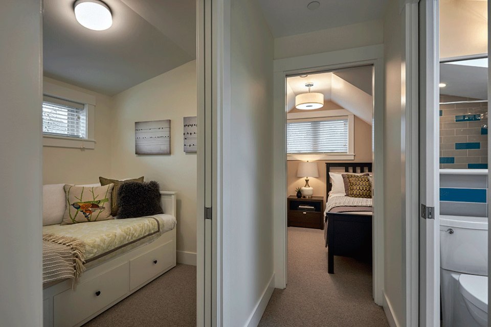 Traditional in style, this new laneway house fits in with its neighbors. It has 2 bedrooms in 670 sq ft. | www.facebook.com/SmallHouseBliss