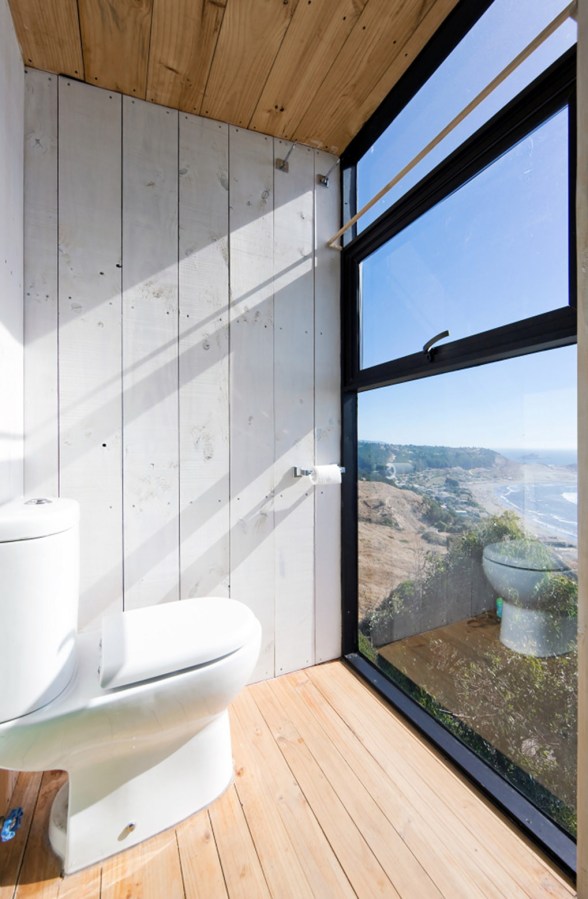 A low-cost "surf shack" cabin overlooking the ocean in Chile. Shared by two brothers, it has two small bedrooms in 555 sq ft. | www.facebook.com/SmallHouseBliss