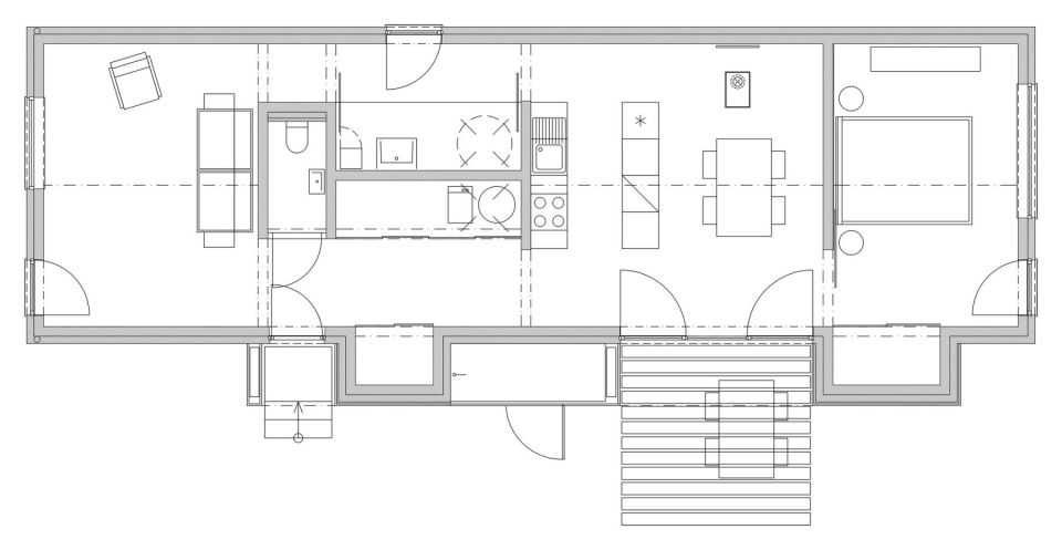 The Wooden Brick House adds contemporary detailing to the local village house architecture. It has 745 sq ft inside with one bedroom. | www.facebook.com/SmallHouseBliss