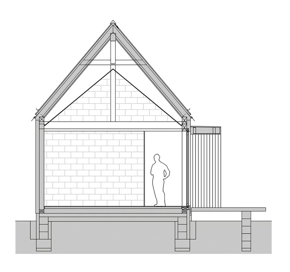 The Wooden Brick House adds contemporary detailing to the local village house architecture. It has 745 sq ft inside with one bedroom. | www.facebook.com/SmallHouseBliss