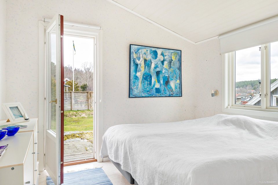 This cozy 1930 cottage is located in a small town on Sweden's coast. It has two bedrooms in 506 sq ft. | www.facebook.com/SmallHouseBliss