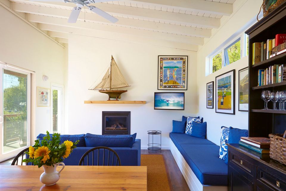 Many cost-saving strategies were used in the design and construction of this small beach cottage in California. | www.facebook.com/SmallHouseBliss