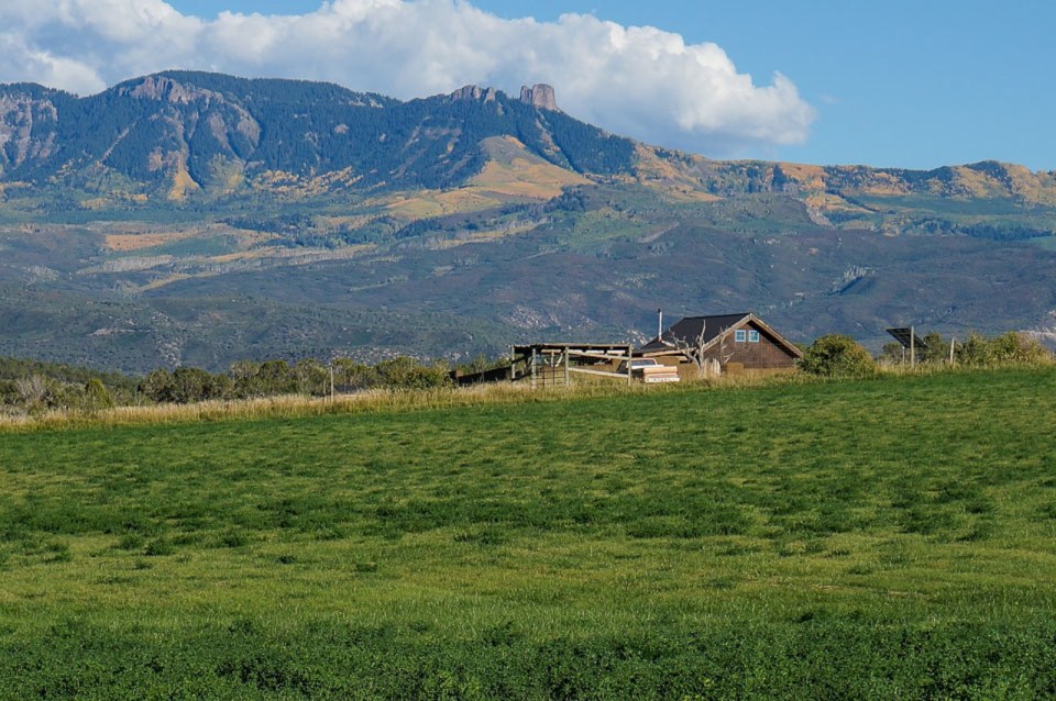 This small straw bale house is off the grid on 40 acres of Colorado pasture, forest and canyon. It has one bedroom on the 468 sq ft ground floor plus a loft. | www.facebook.com/SmallHouseBliss