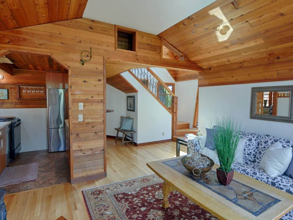 The Hobbit Houseboat, an eclectic two-bedroom float home on Seattle's Lake Union. | www.facebook.com/SmallHouseBliss