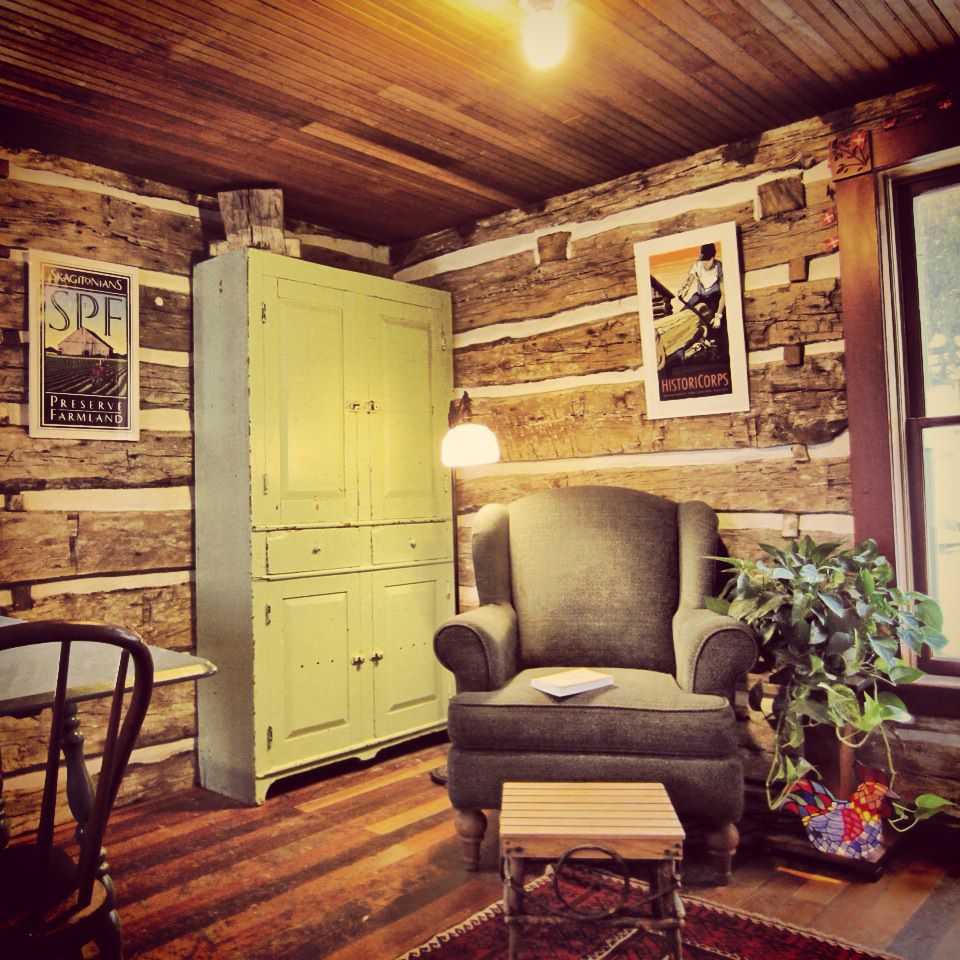 Trout River Log Cabin is over 150 years old. Originally a school, it has twice been disassembled, moved and put back together. | www.facebook.com/SmallHouseBliss