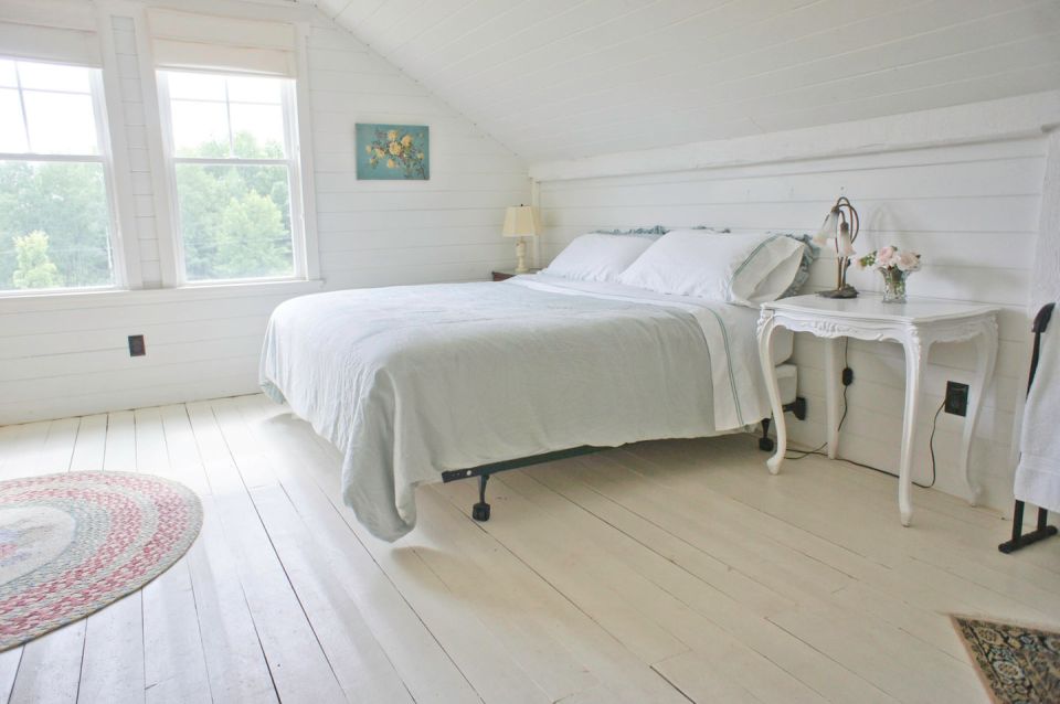 A 100-year-old barn converted into a small house with one bedroom in 650 sq ft. | www.facebook.com/SmallHouseBliss