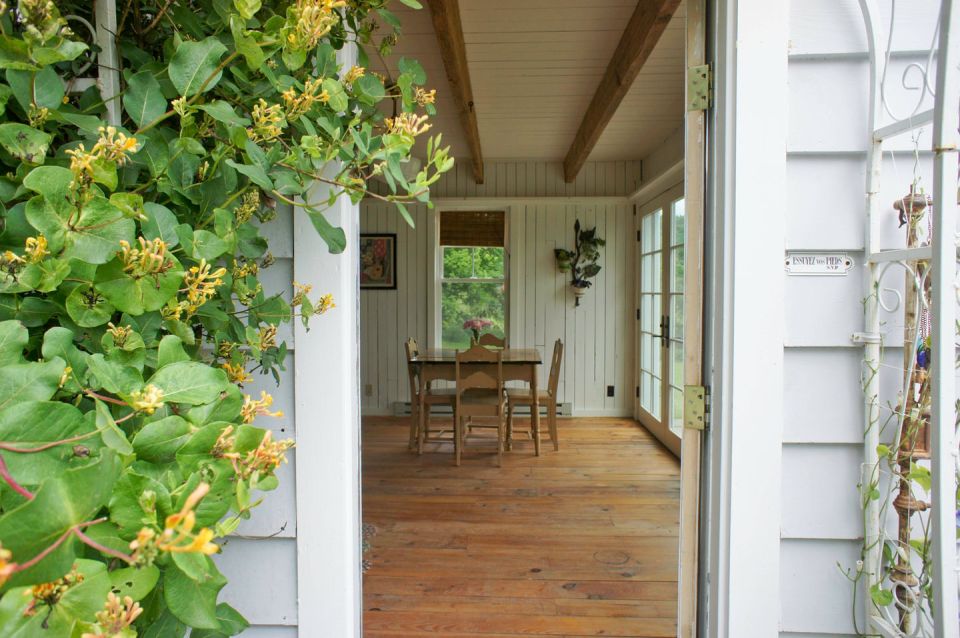 A 100-year-old barn converted into a small house with one bedroom in 650 sq ft. | www.facebook.com/SmallHouseBliss