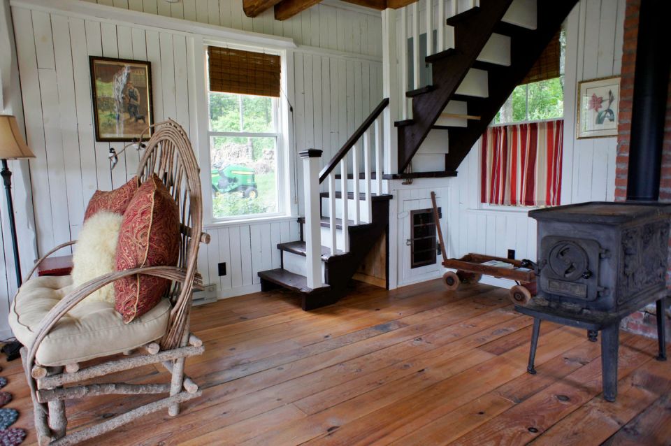 A 100-year-old barn converted into a small house with one bedroom in 650 sq ft. | www.facebook.com/SmallHouseBliss