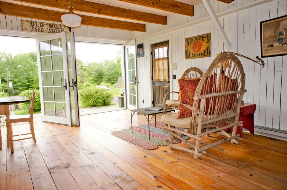 A 100-year-old barn converted into a small house with one bedroom in 650 sq ft. | www.facebook.com/SmallHouseBliss