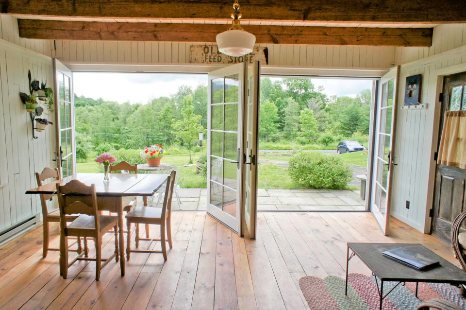 A 100-year-old barn converted into a small house with one bedroom in 650 sq ft. | www.facebook.com/SmallHouseBliss