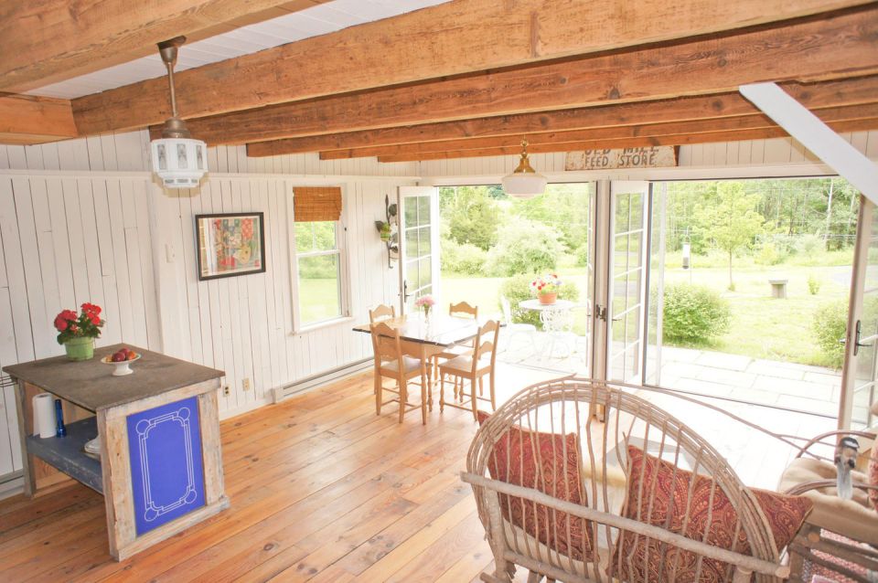 A 100-year-old barn converted into a small house with one bedroom in 650 sq ft. | www.facebook.com/SmallHouseBliss