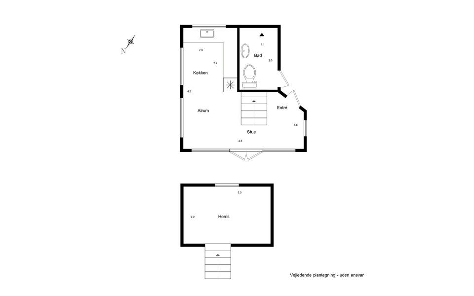 This tiny beachfront cottage in Denmark has 172 sq ft on the ground floor plus a sleeping loft. | www.facebook.com/SmallHouseBliss