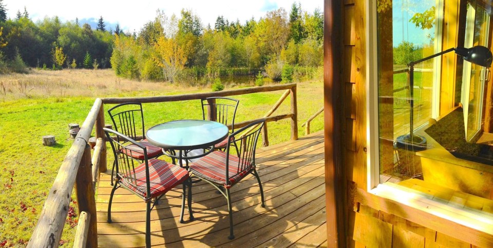 The Pond Cottage, a small cabin tucked into a secluded forest meadow. Inside it has 400 sq ft on the main floor plus a loft bedroom. | www.facebook.com/SmallHouseBliss