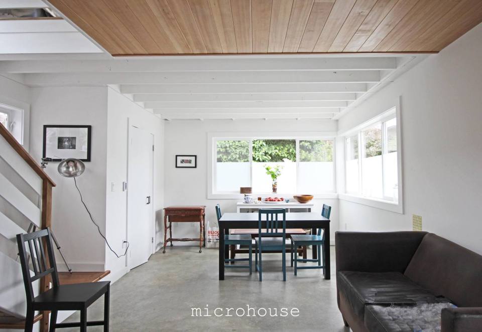 This contemporary backyard cottage in Seattle was designed to take advantage of natural light. It has one bedroom and a study in 800 sq ft. | www.facebook.com/SmallHouseBliss