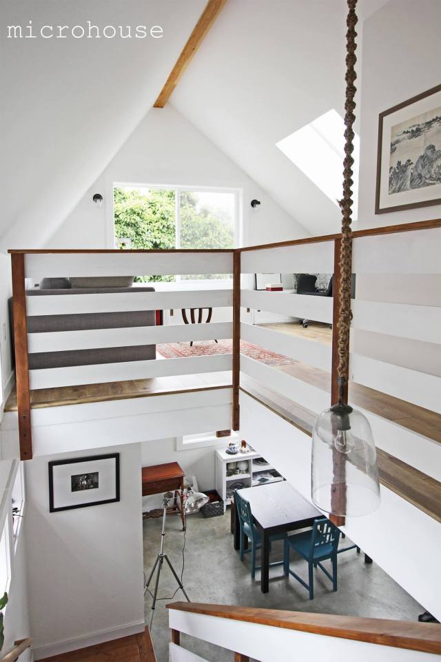 This contemporary backyard cottage in Seattle was designed to take advantage of natural light. It has one bedroom and a study in 800 sq ft. | www.facebook.com/SmallHouseBliss